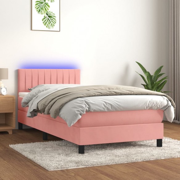 Lit avec matelas et LED Rose 80x200 cm