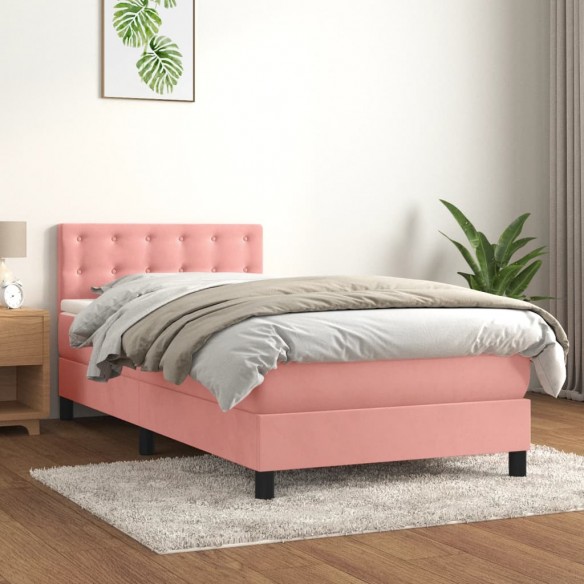 Lit et matelas Rose 80x200 cm Velours