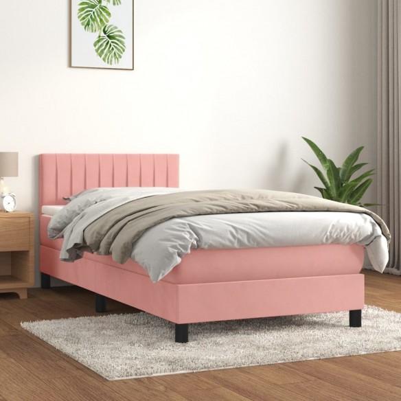 Lit et matelas Rose 80x200 cm Velours
