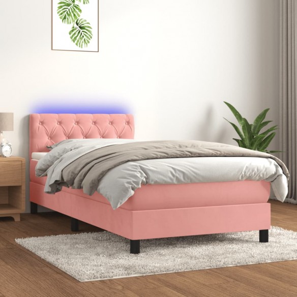 Lit avec matelas et LED Rose 80x200 cm