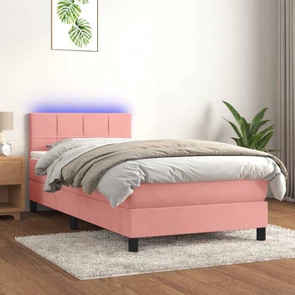 Lit avec matelas et LED Rose 80x200 cm