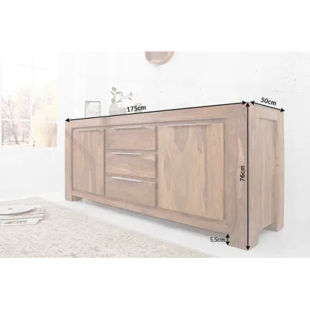 Buffet en Bois Massif Sheesham – 2 Portes & 3 Tiroirs| La force du design, la douceur du foyer.