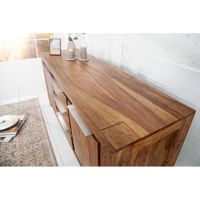 Buffet en Bois Massif Sheesham – 2 Portes & 3 Tiroirs| La force du design, la douceur du foyer.