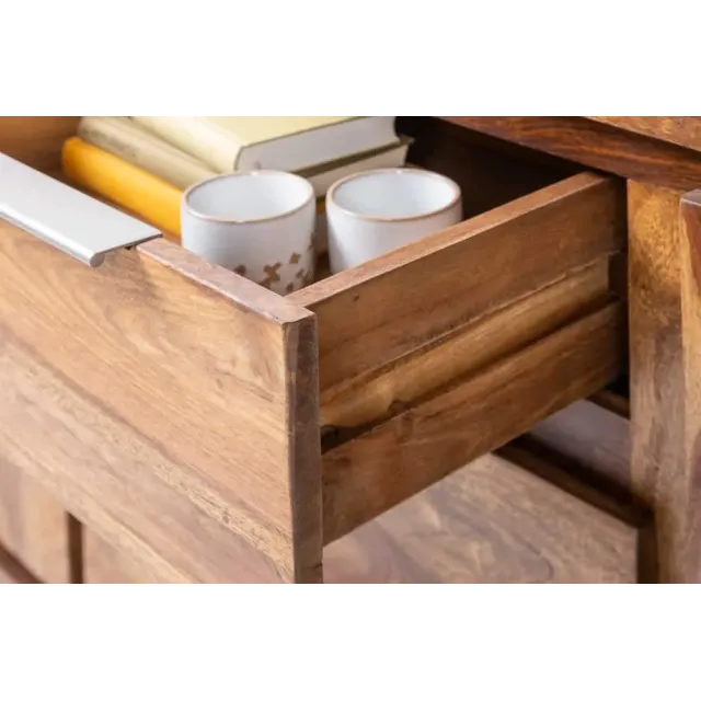 Buffet en Bois Massif Sheesham – 2 Portes & 3 Tiroirs| La force du design, la douceur du foyer.
