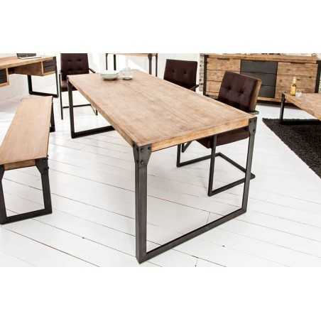 Table salle à manger en bois  200cm de style industriel