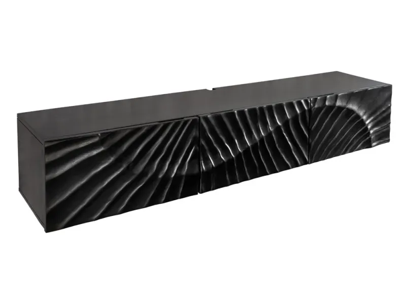 Meuble TV suspendu en bois massif de manguier – Style moderne – 160 cm