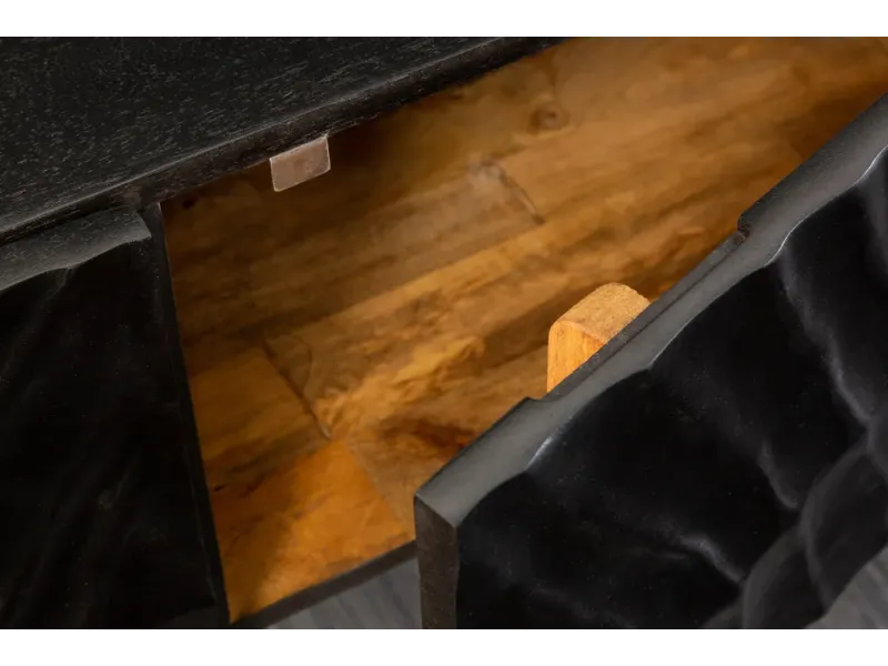 Meuble TV suspendu en bois massif de manguier – Style moderne – 160 cm