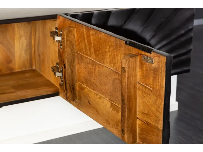 Meuble TV suspendu en bois massif de manguier – Style moderne – 160 cm