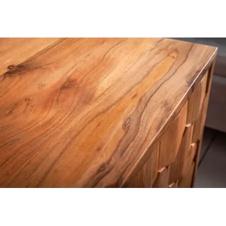 Chevet MYSTIC LIVING 60 cm en bois massif d’acacia – Naturel 3D avec rangement