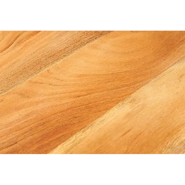 Console en bois massif d'acacia 105 cm – Finition miel rétro avec tiroirs et poignées dorées