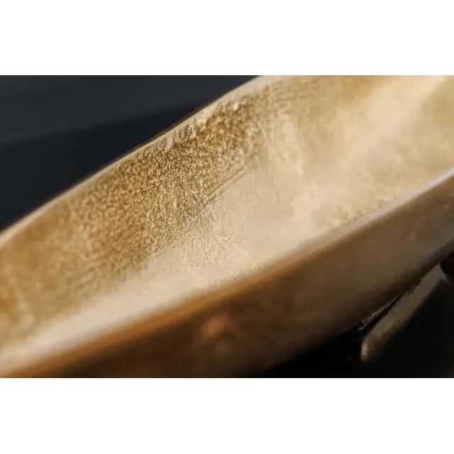 Coupe décorative GOLD LEAF 80 cm – Aluminium doré antique, fabrication artisanale