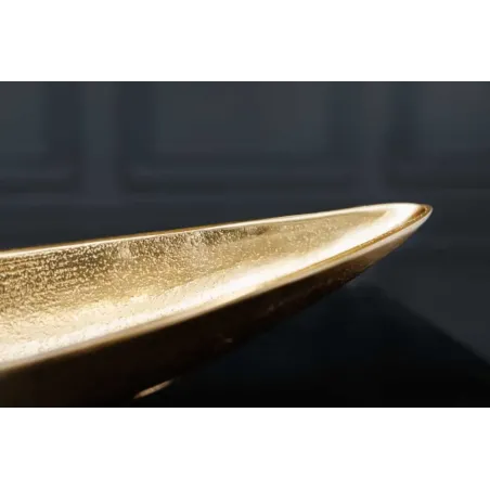 Coupe décorative GOLD LEAF 80 cm – Aluminium doré antique, fabrication artisanale