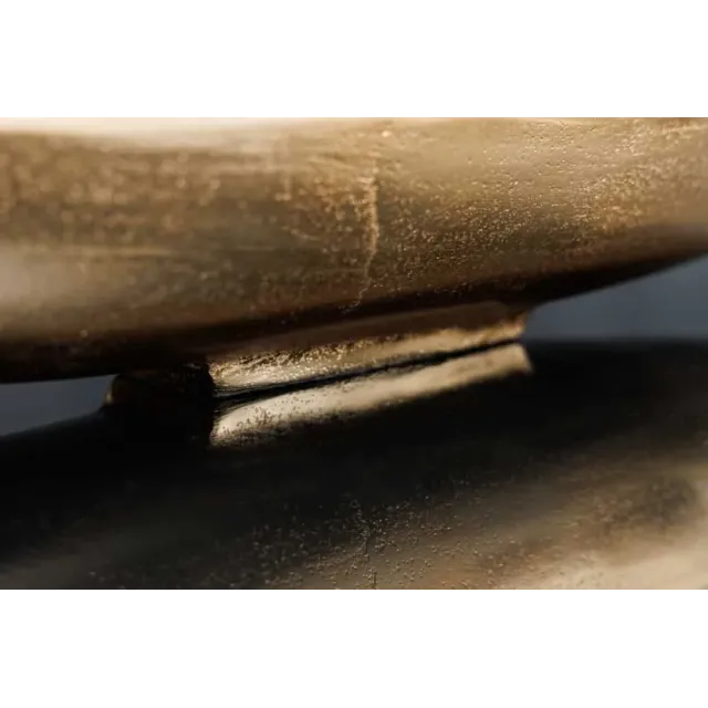 Coupe décorative GOLD LEAF 80 cm – Aluminium doré antique, fabrication artisanale