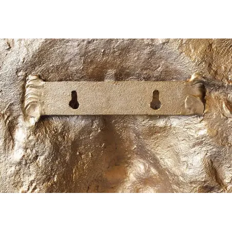 Décoration murale WILDLIFE LION 60 cm – Sculpture tête de lion dorée en métal, handmade