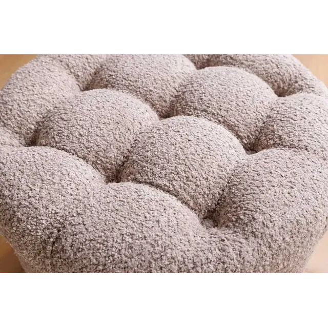 Pouf MODERN BAROCK 50cm – Pouf design champagner Bouclé avec espace de rangement