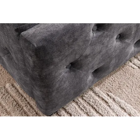 Boxbett PARIS 180x200cm – Lit coffre design Chesterfield en velours gris avec rangement intégré