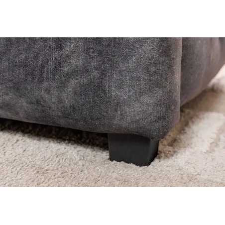 Boxbett PARIS 180x200cm – Lit coffre design Chesterfield en velours gris avec rangement intégré