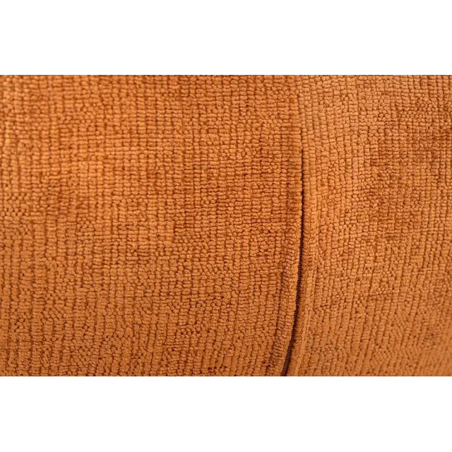 Chaise rétro pivotante UNIQUE – Revêtement chenille rouille/brun & pieds métal noir avec accoudoirs