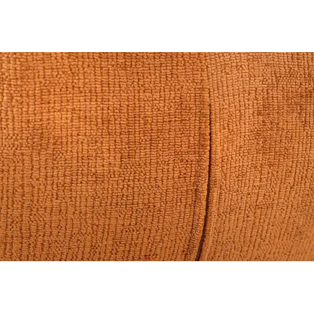 Chaise rétro pivotante UNIQUE – Revêtement chenille rouille/brun & pieds métal noir avec accoudoirs