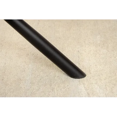 Chaise rétro pivotante UNIQUE – Revêtement chenille rouille/brun & pieds métal noir avec accoudoirs