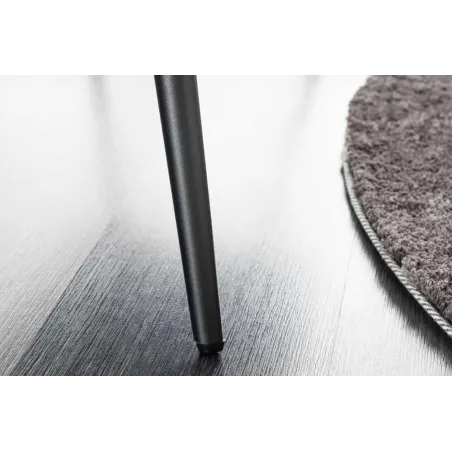 Banquette design BOUTIQUE 100 cm – Assise en bouclé blanc et pieds en métal noir réglables