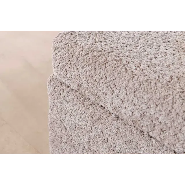 Banquette de lit Chesterfield EXTRAVAGANCIA 140 cm – Tissu bouclé champagner greige avec coffre de rangement intégré