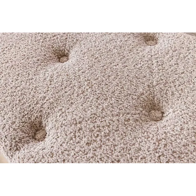 Banquette de lit Chesterfield EXTRAVAGANCIA 140 cm – Tissu bouclé champagner greige avec coffre de rangement intégré