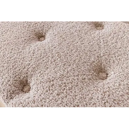 Banquette de lit Chesterfield EXTRAVAGANCIA 140 cm – Tissu bouclé champagner greige avec coffre de rangement intégré