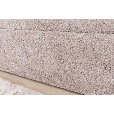 Banquette de lit Chesterfield EXTRAVAGANCIA 140 cm – Tissu bouclé champagner greige avec coffre de rangement intégré