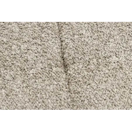 Repose-pieds moderne scandinave – Tissu bouclé champagner greige avec pieds en métal noir