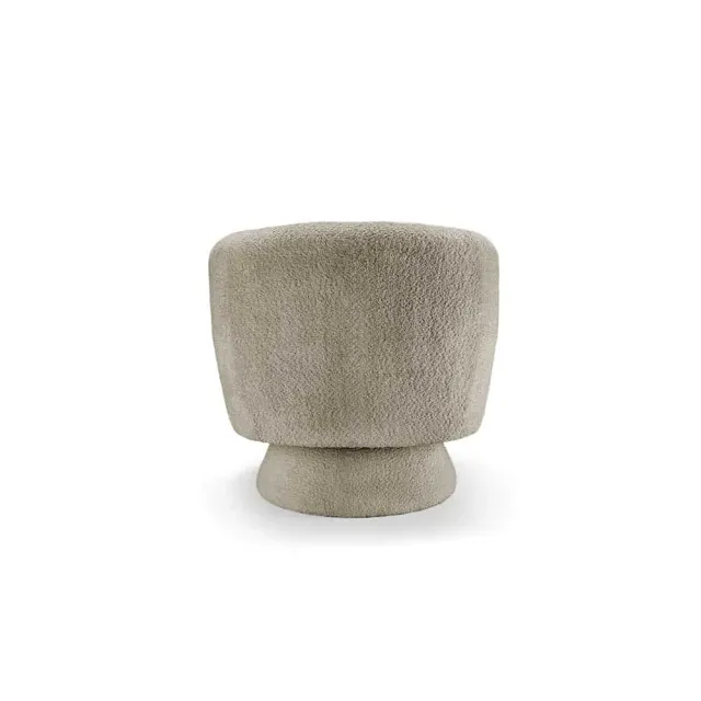 Fauteuil design pivotant BOSSA NOVA – Tissu bouclé taupe | Élégance & confort 360°