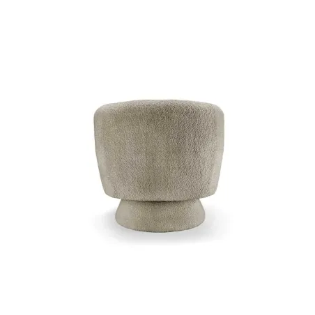 Fauteuil design pivotant BOSSA NOVA – Tissu bouclé taupe | Élégance & confort 360°