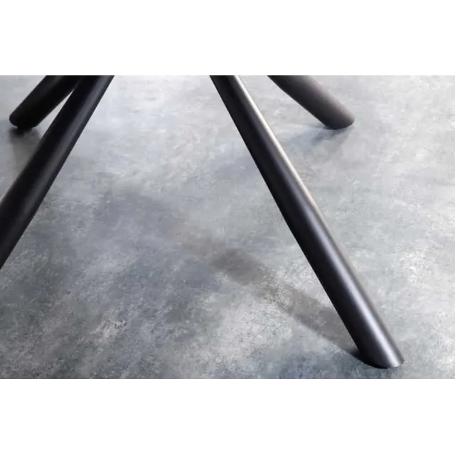 Fauteuil pivotant rétro BIG GEORGE – Bouclé greige, assise à ressorts Bonell & pieds métal noir