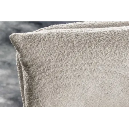 Fauteuil pivotant rétro BIG GEORGE – Bouclé greige, assise à ressorts Bonell & pieds métal noir