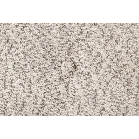 Fauteuil design XL AMSTERDAM – Bouclé greige, dossier capitonné, pieds métal noir