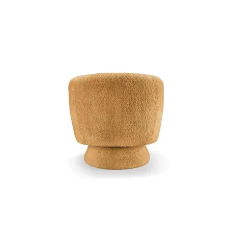 Fauteuil pivotant BOSSA NOVA – 76 cm – Tissu bouclé jaune moutarde avec assise rembourrée
