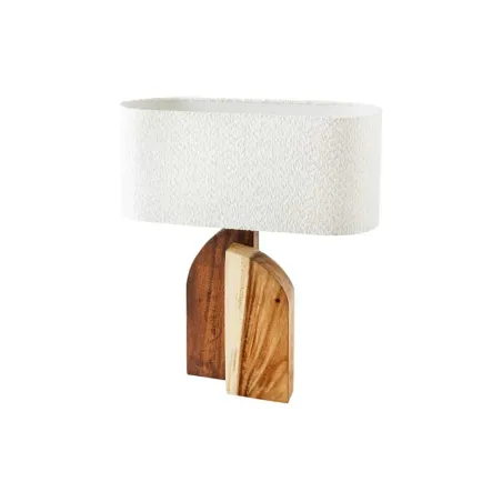 Lampe de table LOVERS 60 cm en bois massif naturel et abat-jour blanc