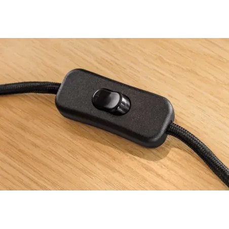 Lampe de table JEWELRY 60 cm en bois massif naturel – Abat-jour blanc & pied en métal noir