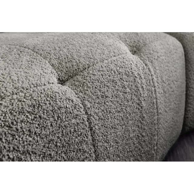 Canapé XXL ROYAL 295 cm gris en tissu bouclé – Grand canapé moderne avec assise à ressorts & 7 coussins inclus