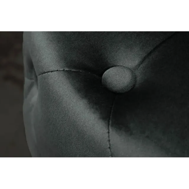 Pouf design baroque moderne – Velours noir & socle doré – 40 cm