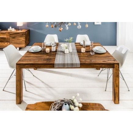 Table à manger extensible en bois massif Sheesham – Design naturel – 160-240 cm 2