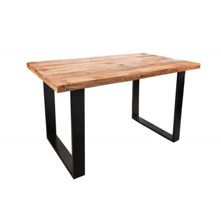 Table à manger de 120cm en bois massif coloris naturel 2