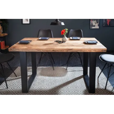 Table à manger de 120cm en bois massif coloris naturel