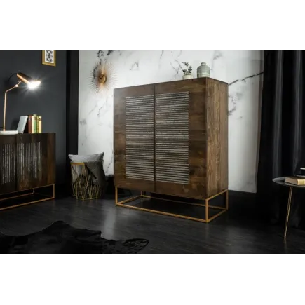 Bahut de 100cm en bois massif et agate 2