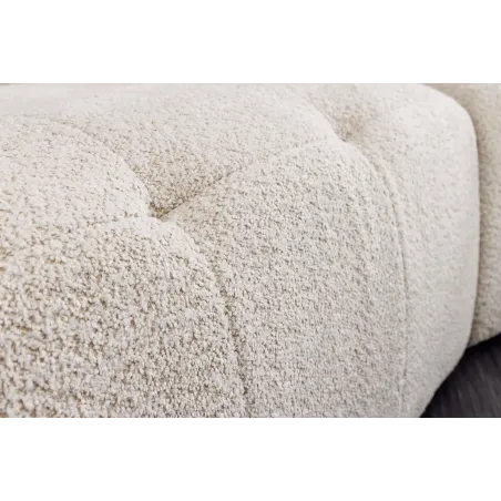 Canapé XXL ROYAL 295 cm – Bouclé champagne beige avec coussins, assise à ressorts et design moderne