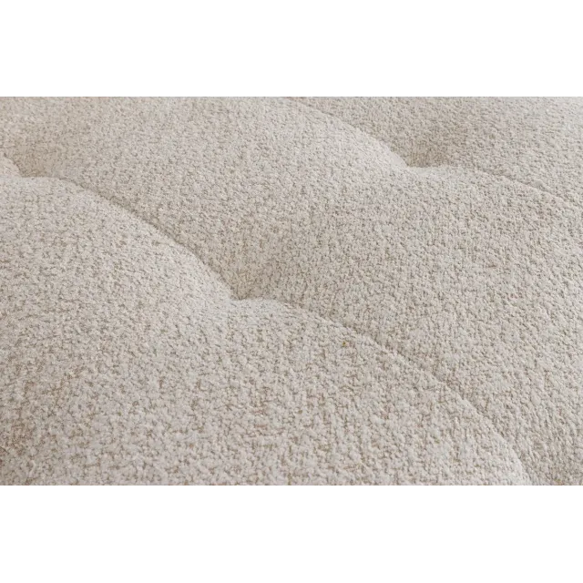 Canapé XXL ROYAL 295 cm – Bouclé champagne beige avec coussins, assise à ressorts et design moderne