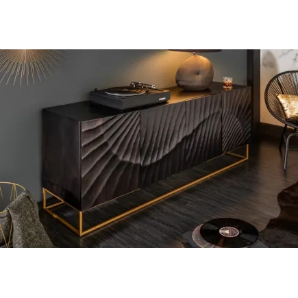 Bahut de 177 cm design scorpion coloris noir 2