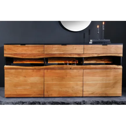 Buffet en bois d’acacia naturel design contemporain 180 cm 2