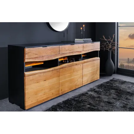 Buffet en bois d’acacia naturel design contemporain 180 cm