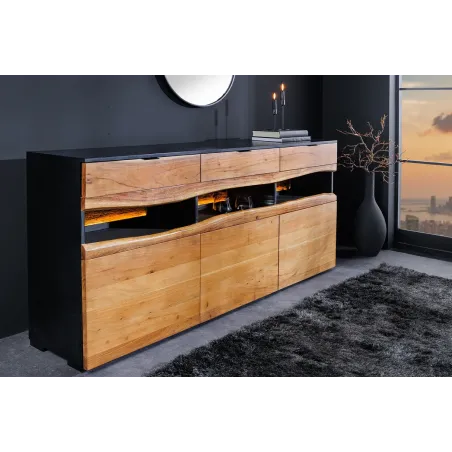 Buffet en bois d’acacia naturel design contemporain 180 cm